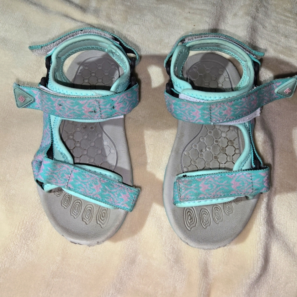 Kids Teal and Pink Sandals